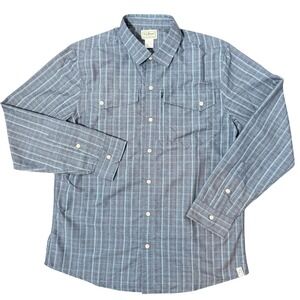 L.L. Bean Mens Lightweight Quick Dry Plaid Collard Button Down Shirt NEW Medium